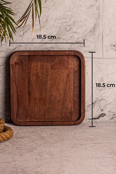 Snippy Ahşap Kare Tepsi 4 Kare Kase Uyumlu 4 Kaselik Elysia Timeless Uyumlu Tepsi Sunumluk - Resim 2