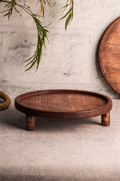 Snippy Servy - Ahşap Yuvarlak Sunumluk Yükseltici Organizer Düzenleyici ürün görseli