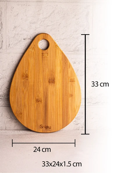 Snippy Culi - 2'li Bambu Kesme Tahtası Servis Tahtası Sunumluk 28/33 Cm - 5