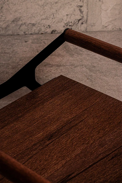 Snippy Grade - Ahşap Tepsi Metal Detay Tepsi 4 Yuvarlak Kare Elysia Timeless Uyumlu Çay Kahve Sunum Tepsisi - Resim 4