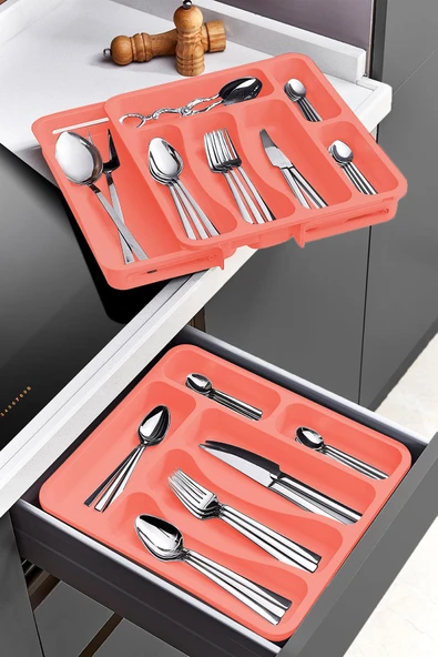 Snippy Spony - Tek Taraflı Uzayabilen Ayarlanabilir Pratik Çekmece Içi Kaşıklık Düzenleyici , Kepçelik ürün görseli