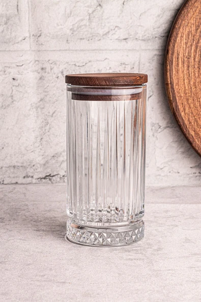 Snippy Mira Ahşap Vakumlu Kapaklı Cam Saklama Kabı 450 ml ürün görseli