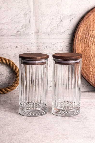 Snippy Mira 2'li Ahşap Vakumlu Kapaklı Cam Saklama Kabı 450 ml 2 Adet - Resim 5