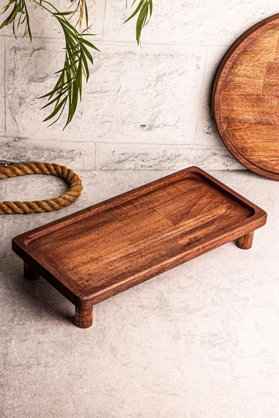 Snippy Servy - Ahşap Dikdörtgen Sunumluk Yükseltici Organizer Düzenleyici - Resim 5