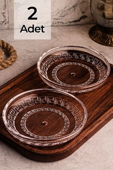 Snippy Lady - 2'li El Yapımı Cam Tabak Kahvaltı Tabağı Sunum Tabağı Sos Tabağı 14,5 cm ürün görseli