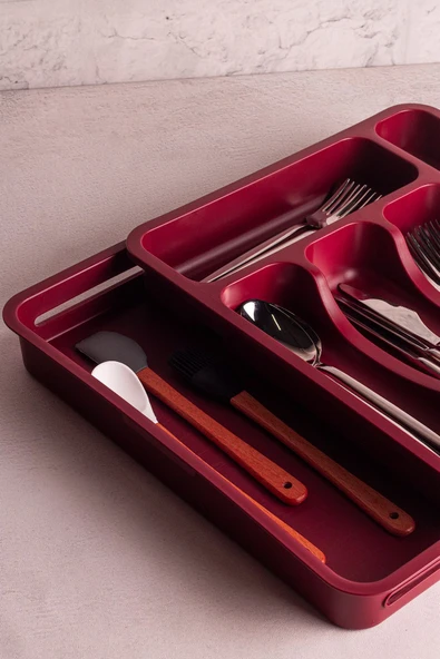 Snippy Spony - Tek Taraflı Uzayabilen Ayarlanabilir Pratik Çekmece Içi Kaşıklık Düzenleyici , Kepçelik - Resim 4