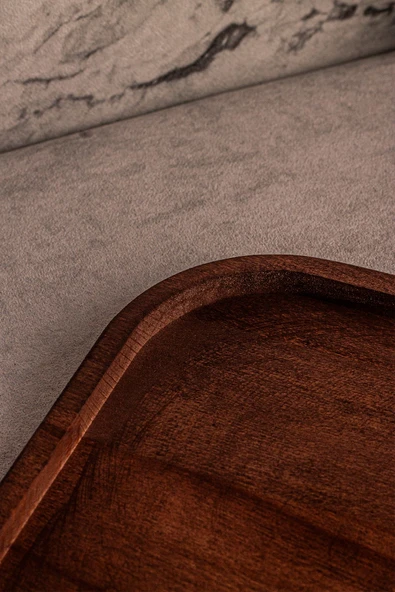 Snippy Ahşap Kare Tepsi 4 Yuvarlak Kase Uyumlu 4 Kaselik Elysia Timeless Uyumlu Tepsi Sunumluk - Resim 3