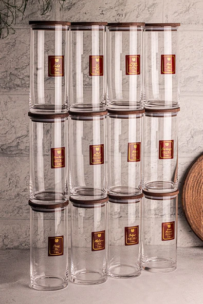 Snippy Story - 12'li Etiketli Cam Jumbo Saklama Kabı Baharatlık Takımı 1150 ml - Erzak Saklama Kabı Seti - Resim 7