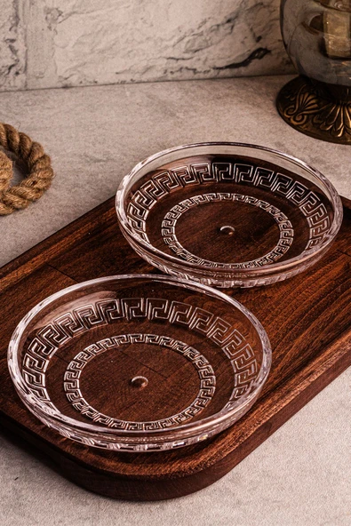 Snippy Lady - 2'li El Yapımı Cam Tabak Kahvaltı Tabağı Sunum Tabağı Sos Tabağı 14,5 cm - Resim 3