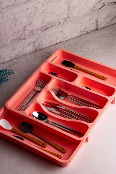 Snippy Spony - Çift Taraflı Uzayabilen, Ayarlanabilir Pratik Çekmece Içi Kaşıklık Düzenleyici , Kepçelik - Resim 7