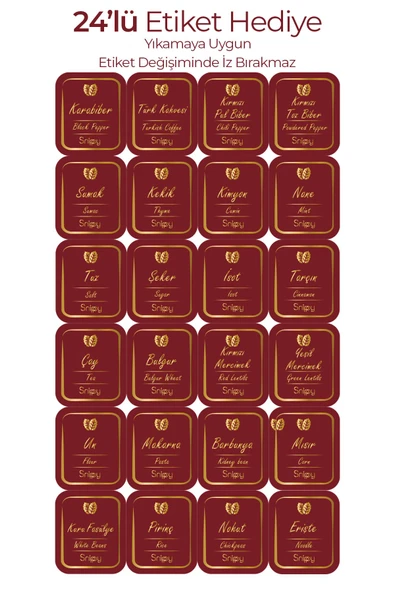 Snippy Story - 12'li Etiketli Cam Jumbo Saklama Kabı Baharatlık Takımı 1150 ml - Erzak Saklama Kabı Seti - Resim 8