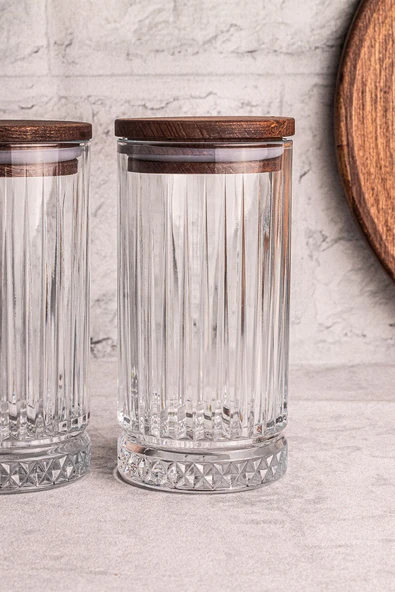 Snippy Mira 2'li Ahşap Vakumlu Kapaklı Cam Saklama Kabı 450 ml 2 Adet - Resim 7