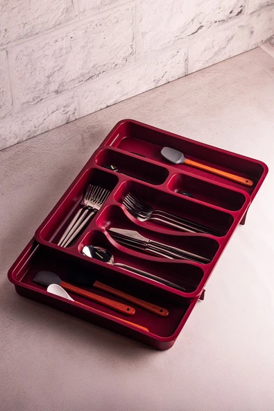 Snippy Spony - Çift Taraflı Uzayabilen, Ayarlanabilir Pratik Çekmece Içi Kaşıklık Düzenleyici , Kepçelik - Resim 5