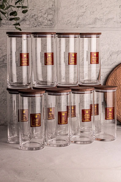 Snippy Story - 12'li Etiketli Cam Jumbo Saklama Kabı Baharatlık Takımı 1150 ml - Erzak Saklama Kabı Seti - Resim 6