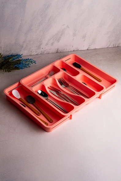 Snippy Spony - Çift Taraflı Uzayabilen, Ayarlanabilir Pratik Çekmece Içi Kaşıklık Düzenleyici , Kepçelik - Resim 2