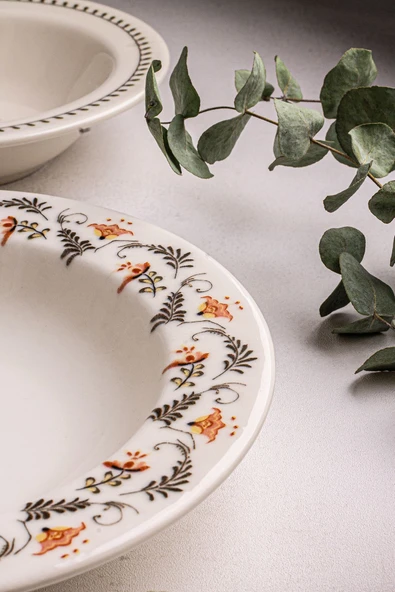 Snippy Garden - 24 Parça 6 Kişilik Porselen Yemek Takımı - 5