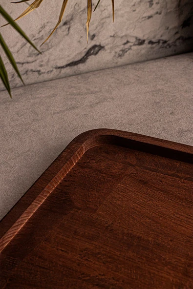 Snippy Ahşap Kare Tepsi 4 Kare Kase Uyumlu 4 Kaselik Elysia Timeless Uyumlu Tepsi Sunumluk - Resim 3