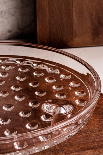 Snippy Vitria - Cam Ayaklı Yuvarlak Kek ve Pasta Sunumluk Kek Kurabiye Pasta Tabağı - Resim 7