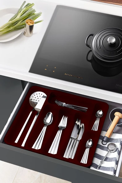 Snippy Spony - Tek Taraflı Uzayabilen Ayarlanabilir Pratik Çekmece Içi Kaşıklık Düzenleyici , Kepçelik ürün görseli