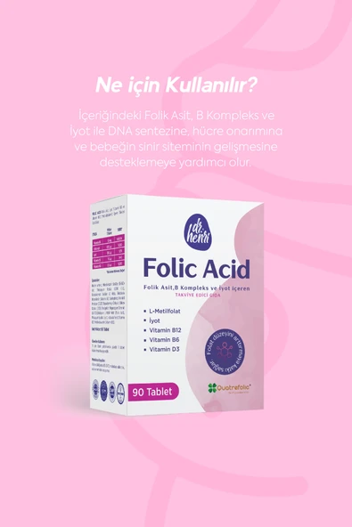 Iyot, Vitamin B6 Ve B12 (metilkobalamin) Folik Asit Içeren Takviye Edici Gıda 90 Kapsül - 2