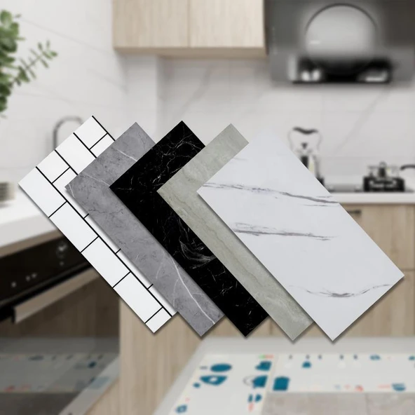 Renkli Duvarlar Bs1751 Shiny 30x60cm Kendinden Yapışkanlı Seramik Desen Duvar Paneli Banyo Wc Salon Ofis Karavan - 5