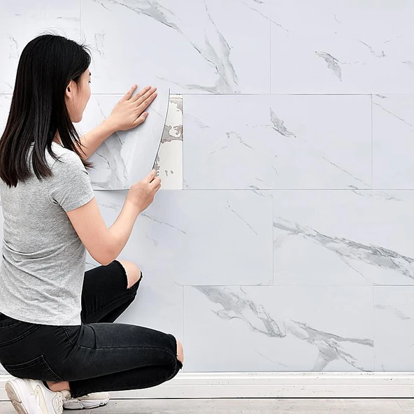 Renkli Duvarlar Bs1751 Shiny 30x60cm Kendinden Yapışkanlı Seramik Desen Duvar Paneli Banyo Wc Salon Ofis Karavan - 2