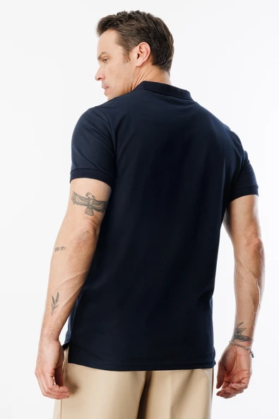Erkek Çekmeyen Pamuklu Kumaş Regular Fit Standart Kesim Polo Yaka Tişört POLOYAKA-T-SHIRT1 - 7
