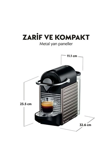 NESPRESSO C66T Pixie Titan Kahve Makinesi ve Süt Köpürtücü Aksesuar - 3