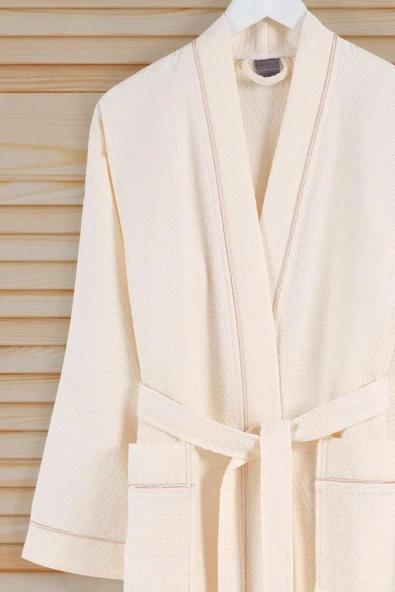 Varol Dama Serisi Kimono Yaka Pike Bornoz Sabahlık - 46