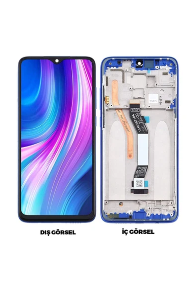 Xiaomi Redmi Note 8 Pro Uyumlu Lcd Dokunmatik Çıtalı - Mavi