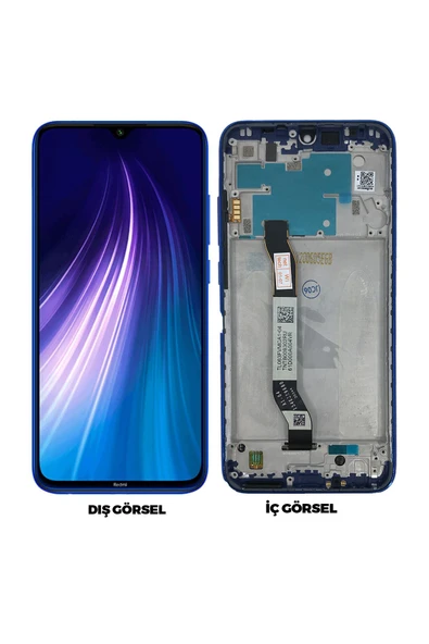 Xiaomi Redmi Note 8 Uyumlu Lcd Dokunmatik Çıtalı - Mavi