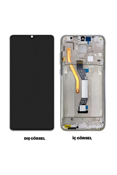 Xiaomi Redmi Note 8 Pro Uyumlu Lcd Dokunmatik Çıtalı - Siyah