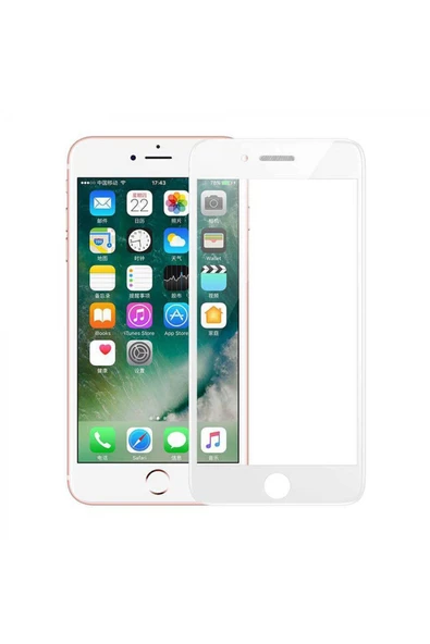 Apple iPhone 7 Uyumlu Toz Filtreli HD Full Cam Koruyucu - Beyaz