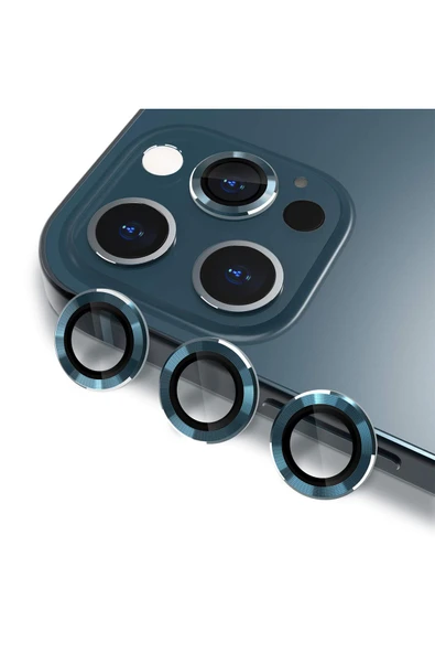 Apple Iphone 11 Pro Uyumlu Damla Model 3in Kamera Cam Koruyucu - Mavi