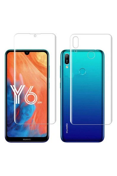 Exquıs Huawei Y6 2019 Uyumlu Ön ve Arka Koruma 360 Full Kaplama - Şeffaf