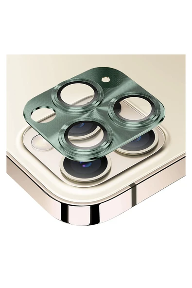 Apple Iphone 11 Pro Uyumlu Metalik Seri Kamera Cam Koruyucu - Yeşil