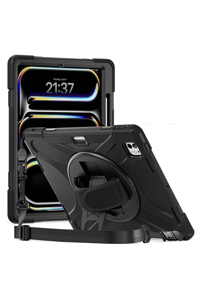 Apple iPad Pro 11 2024 Uyumlu Sport Seri Arka Koruma - Siyah