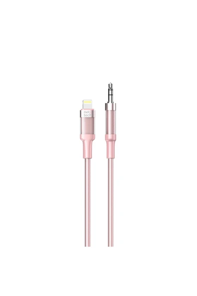 ENT-AC06 Plastik 100 Cm Jack To Lightning Aux Kablo - Pembe