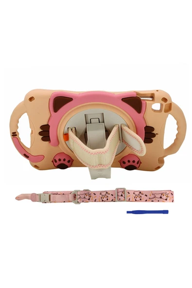 Apple iPad Mini Uyumlu Sweet Cat Seri Arka Koruma - Pembe