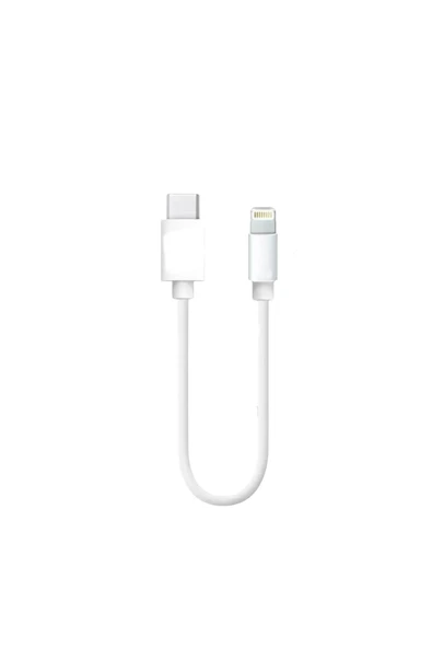 ENT-29 Plastik 20 Cm Type-C To Lightning Şarj ve Data Kablosu - Beyaz