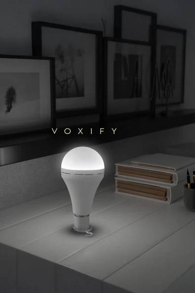 Voxify Şarjlı Ampül Ultra Acil Durum & Kamp Işığı 220v Beyaz E27 Duy Otomatik %80 Tasarruflu 8 (Saat) - 5