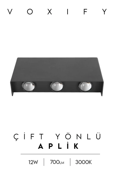 Voxify Yeni Model Çift Yönlü Duvar Aplik Led Aydınlatma Armatür Dekoratif Bahçe Armatür - 2