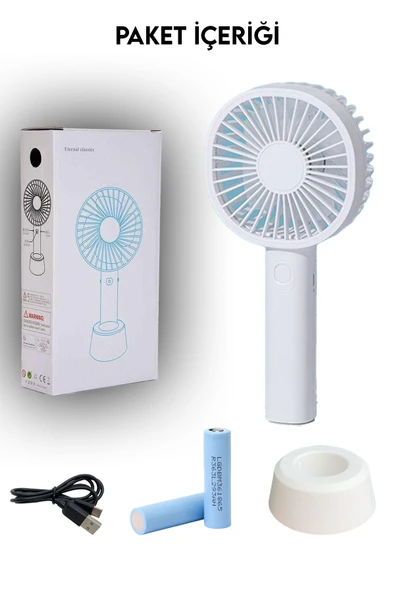 Voxify Mini Fan Masaüstü Taşınabilir Stantlı Vantilatör 2si 1 Arada Taşınabilir Masaüstü Fan Süper Sessiz - 3