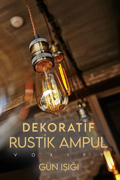 Voxify Dekoratif Retro Rustik Ampül E27 Standart Duy Avize Aplik Ev Cafe Aplik Abajur Tavan Ampülü St-64 - 2