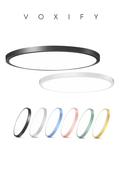 Voxify Büyük Boy Pembe 18w Tavan Led Aydınlatma Armatür Salon Avize Yüksek Aydınlatma Metal Kasa Beyaz Işık - 4