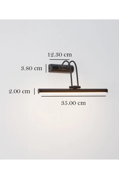 Voxify Mat Siyah Kuğu Aplik Oynar Başlıklı Beyaz Işık Şık Tasarım Dekoratif Dizayn Banyo Ayna Aydınlatma - 4