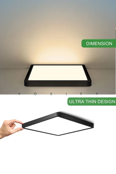Voxify 24w Büyük Boy Antrasit Renk Kasa Tavana Sıfır Led Avize Salon Banyo Balkıon Koridor Aydınatlma - 4