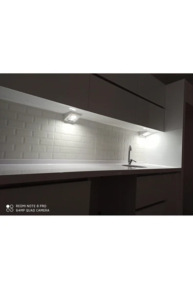 Voxify Mutfak Aydınlatma Mat Siyah Tezgah Altı Led Prizli Led Aydınlatma Armatür A++ Kalite - 4