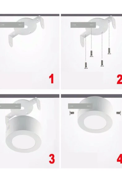 Viesteknoloji Büyük Boy Tavana Sıfır Led Plofonyer Avize Armatür Banyo Tuvalet Balkon Lambası Armatürü Beyaz Işık - 4