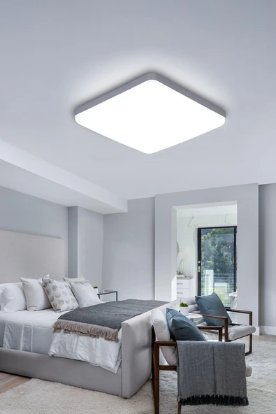 Voxify 30x30 cm Beyaz Kasa Büyük Boy 24W Led Panel Avize Armatür Salon Banyo Balkon Tuvalet ve Wc Lambası - 5